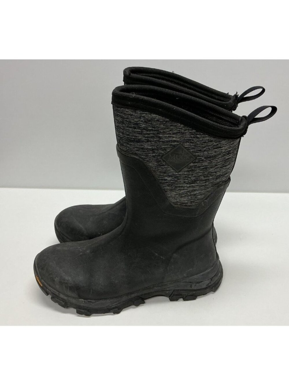 Original Muck Boots Arctic Ice + Grip Mid Rain Boots Women's Black Pull On Sz 9